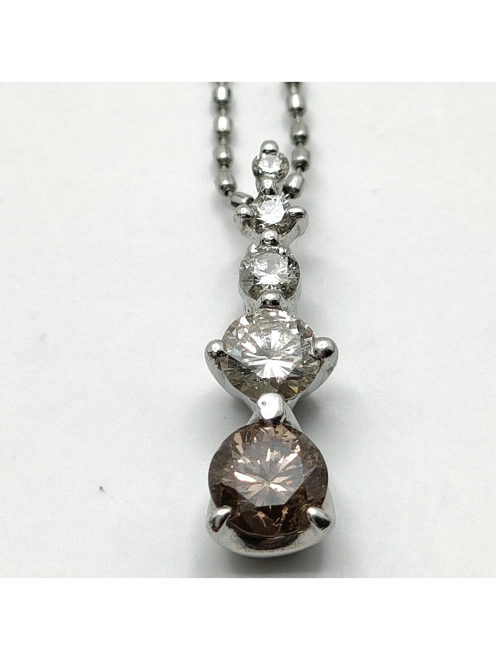 Jewelry Necklace Natural Diamond 0.57ct Platinum 5524019